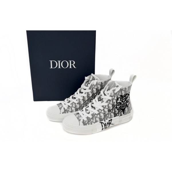 Dior B23 Oblique Hight Top Sneakers White