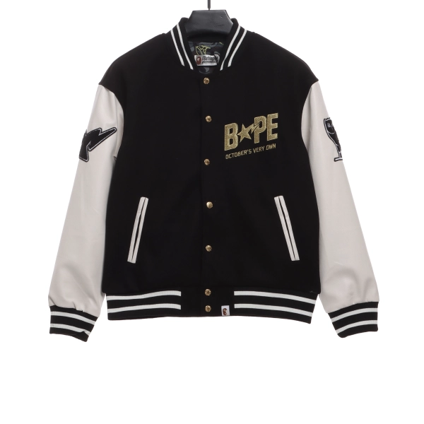 Bape x OVO Varsity Jacket Black