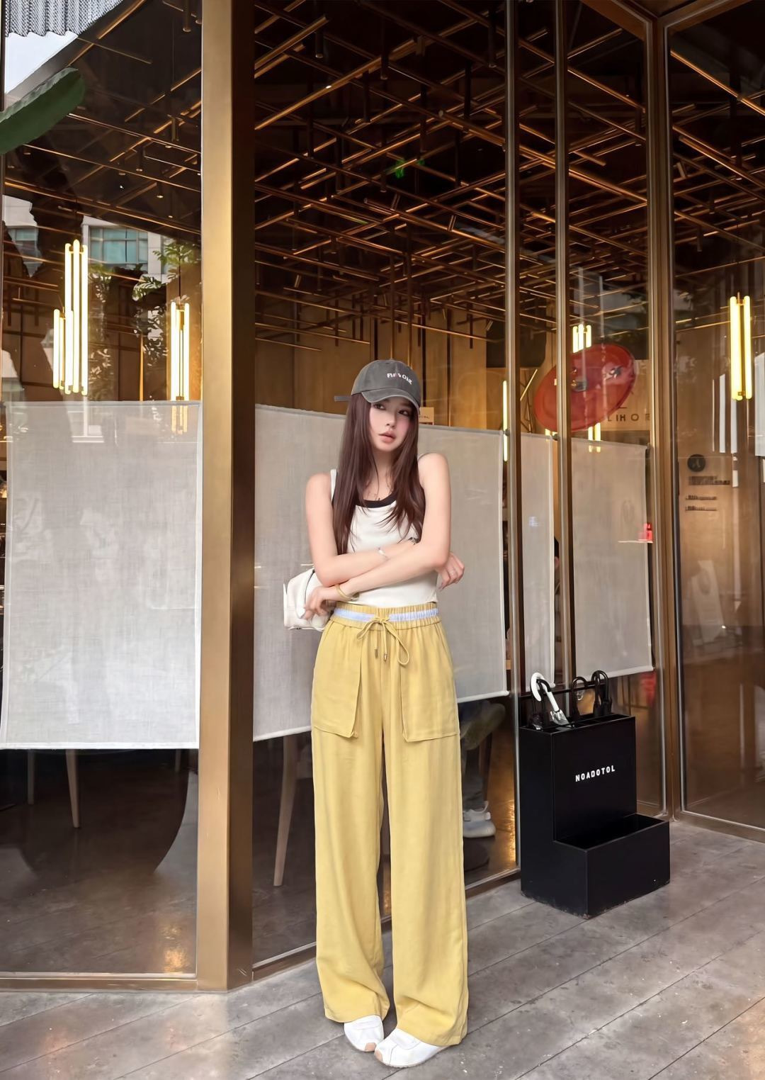 Miu New Color-block straight pants