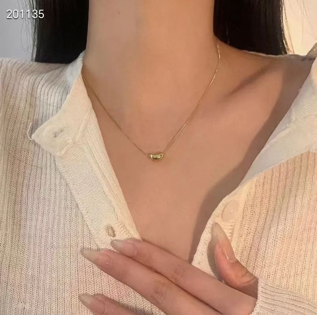 Tiffan New Gold Bean Necklace