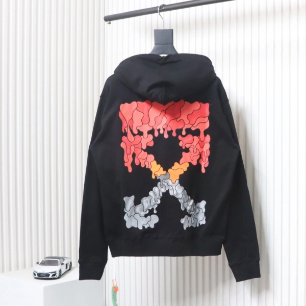 Off-white Red and Gray Melted Arrow Hoodie