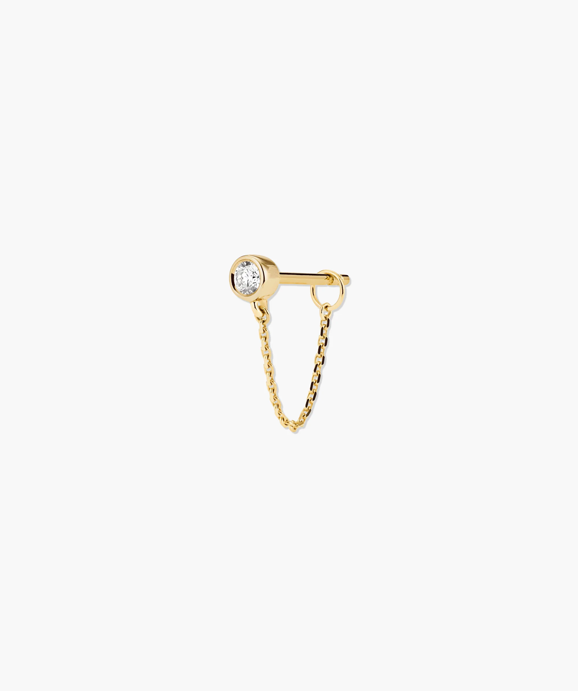 Single Lab Grown Diamond Round Chain Stud