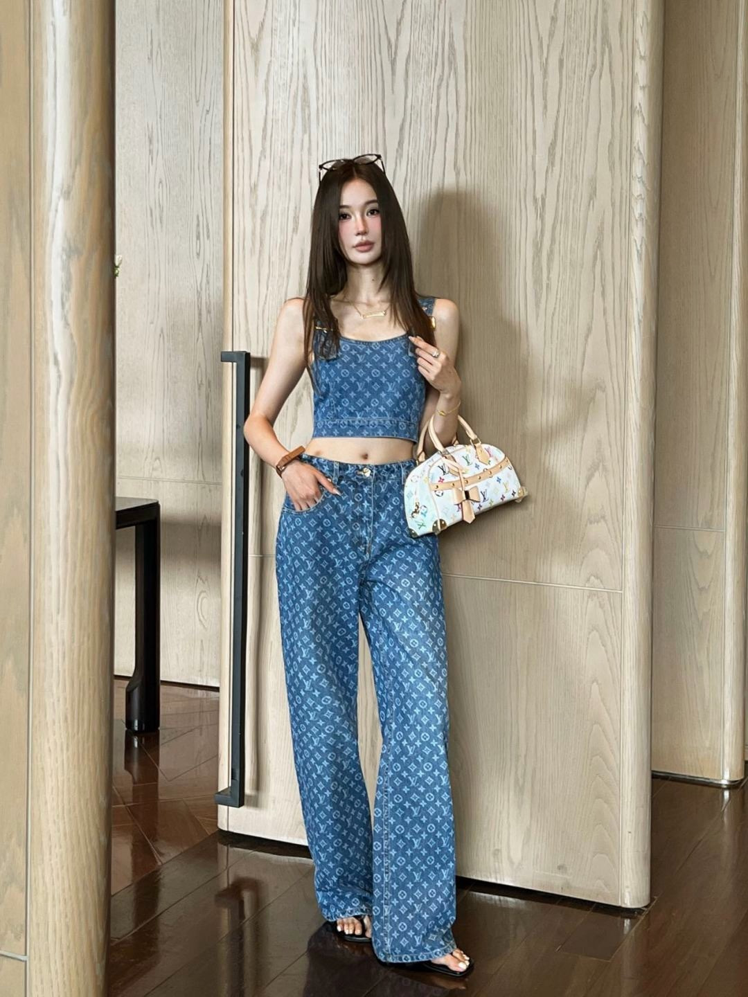 Louis New Denim Bustier Strap Vest