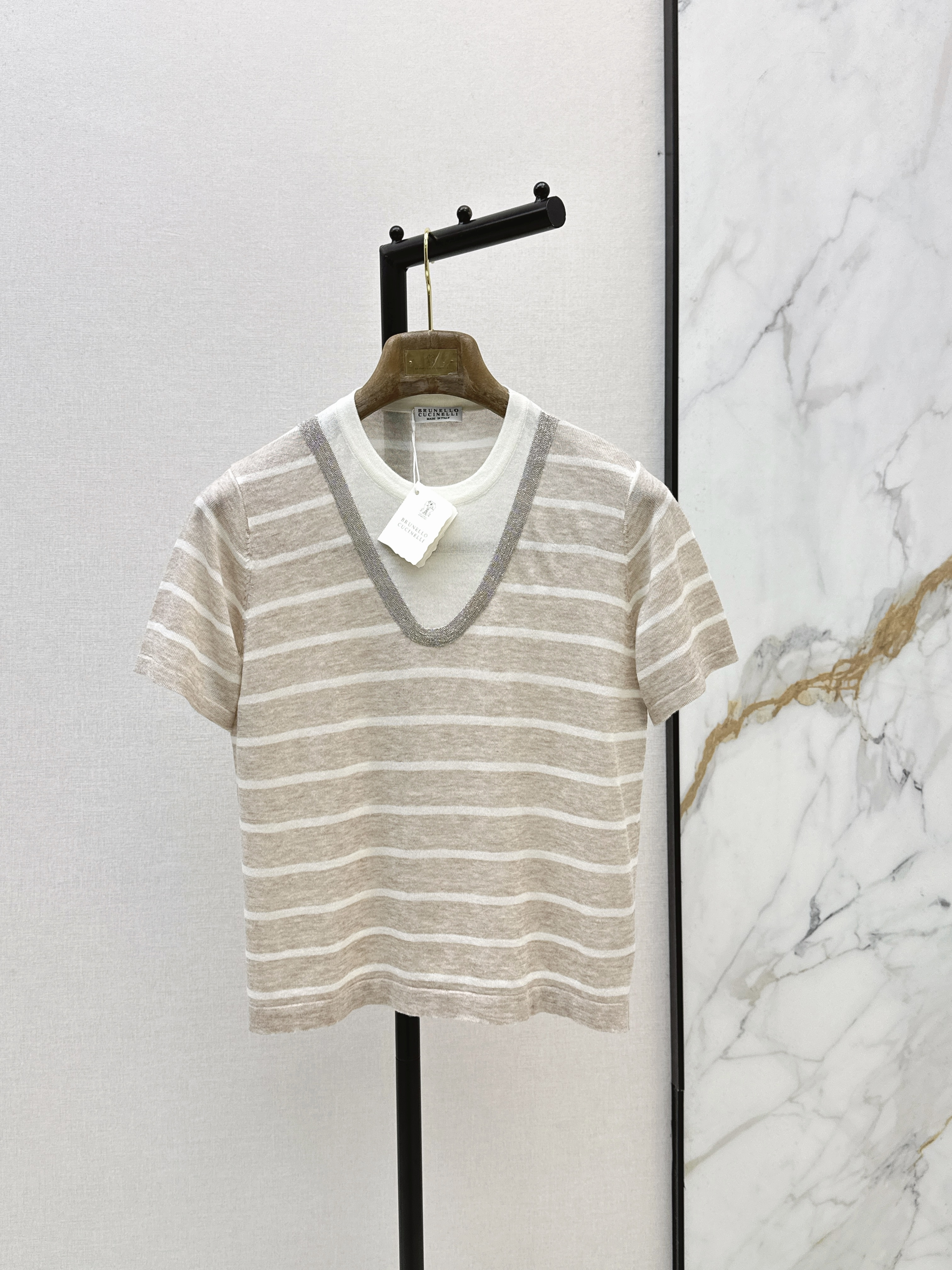 Brun New Fake two-piece knitted short sleeve