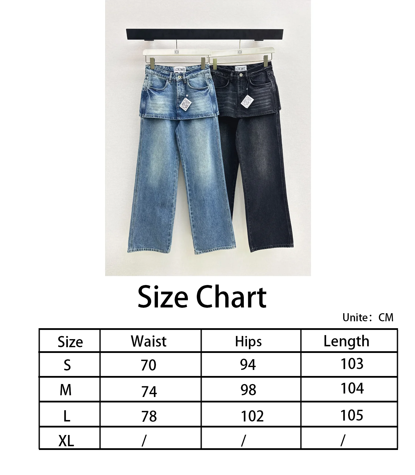 Loe NEW 2inl print denim pants