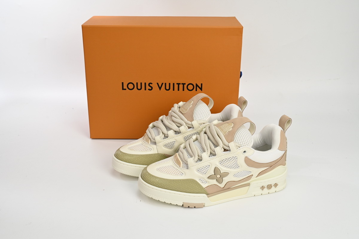 Pkkicks God Batch LOUIS VUITTON Skate Sneaker Beige White
