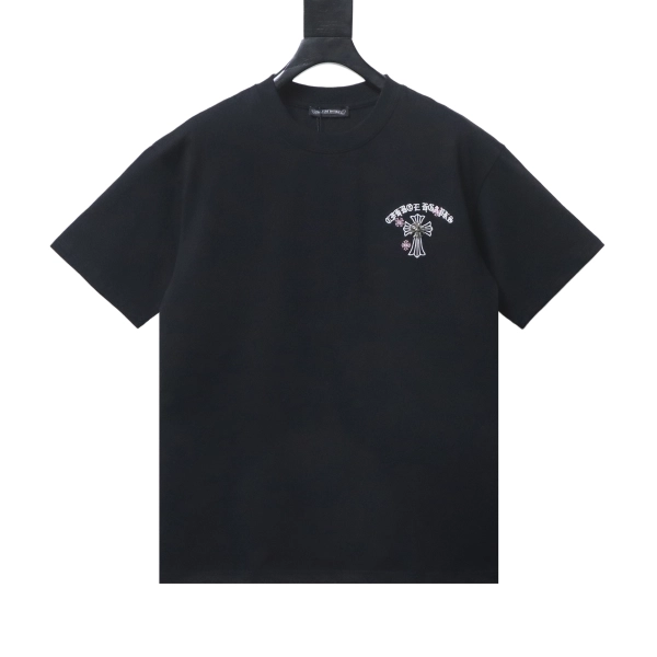 Chrome Hearts Sanskrit Cross Embroidered Short-Sleeve T-Shirt  black