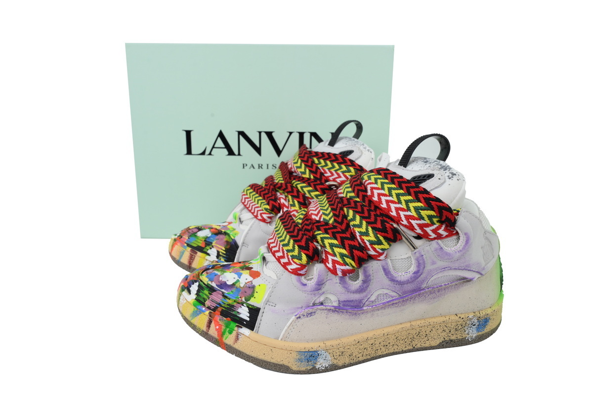 Lanvin Leather Curb x Gallery Dept Paint Drip Optical White