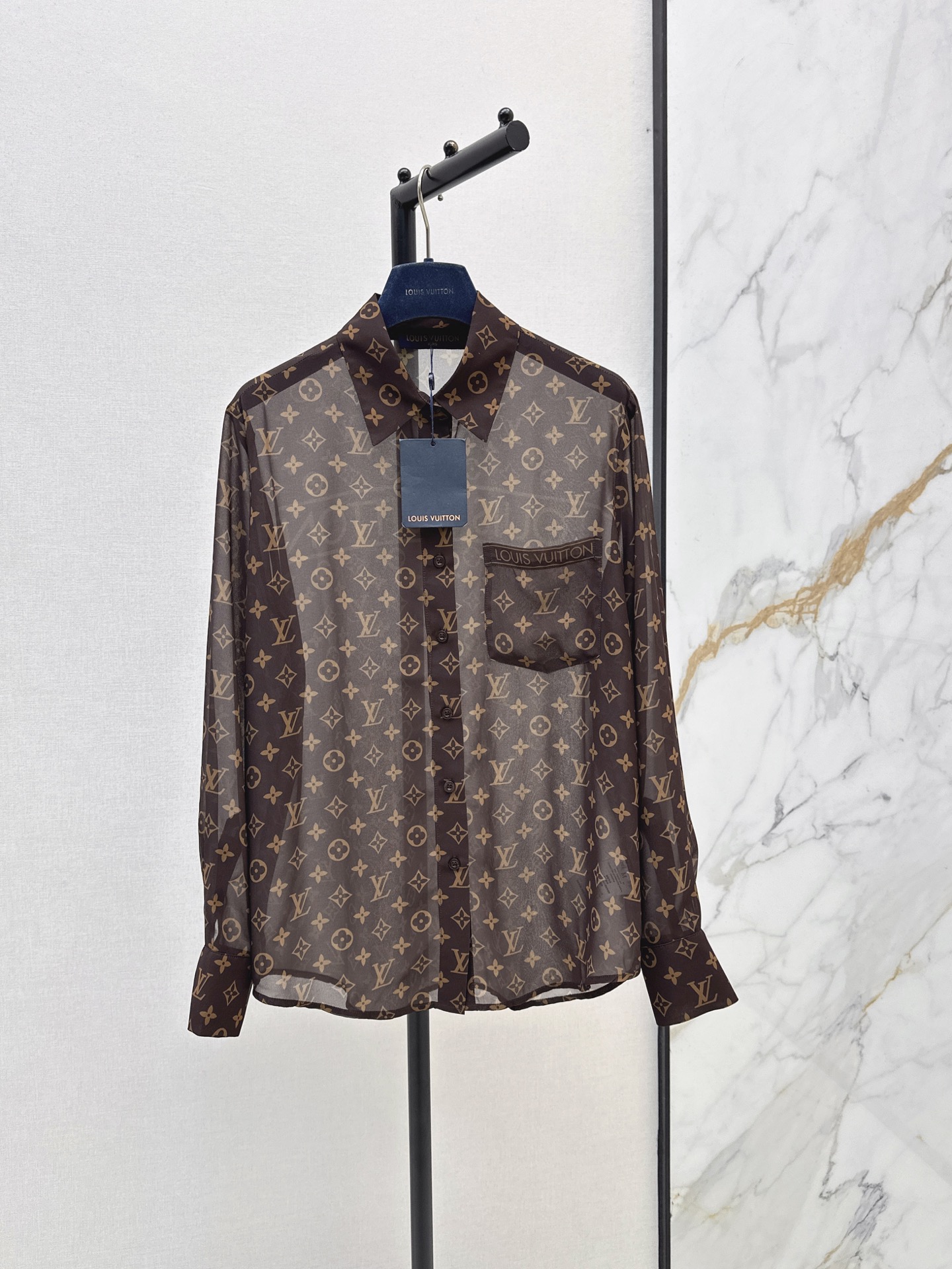 Louis New Sheer chiffon shirt