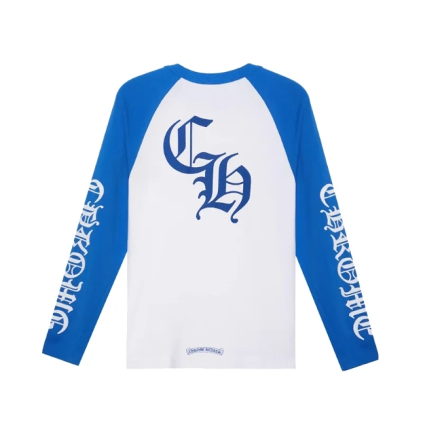 Chrome Hearts CH Baseball Shirt WhiteBlue CH-536