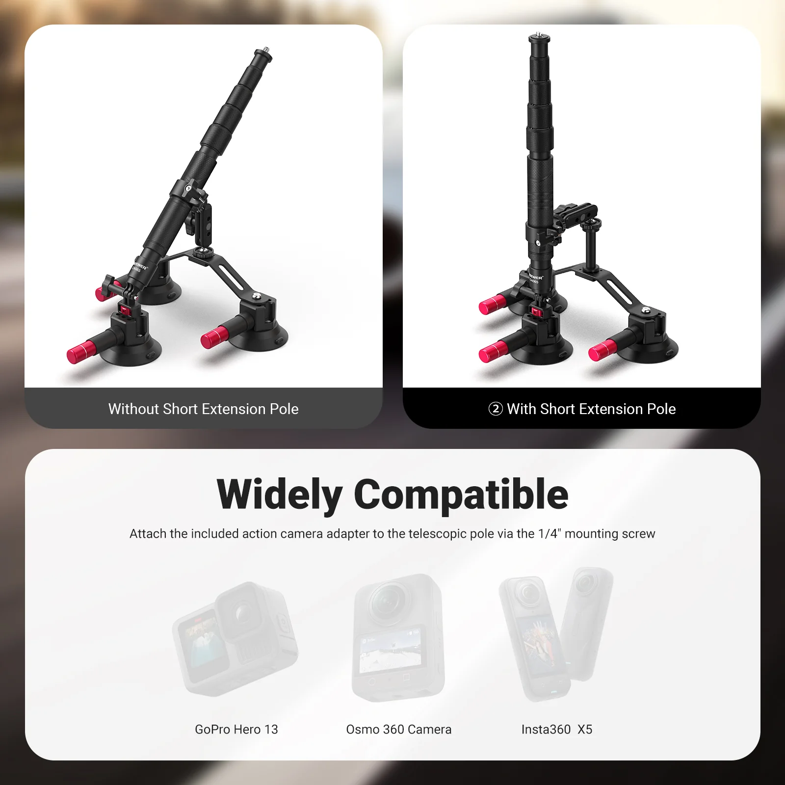 CA065 Triple Suction Cup Car Mount