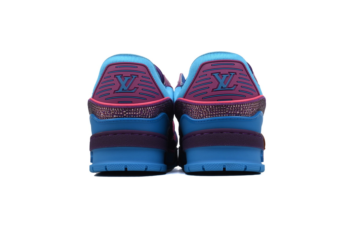 Pkkicks God Batch Louis Vuitton Blue LV Trainer Crystals