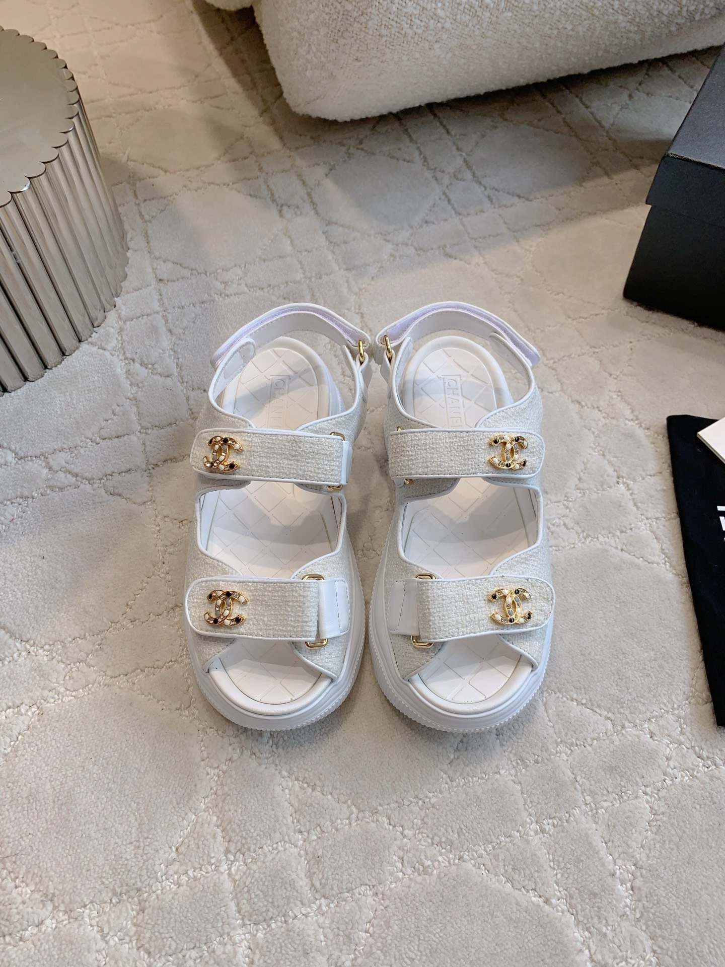 Chan New Velcro thick soled sandals