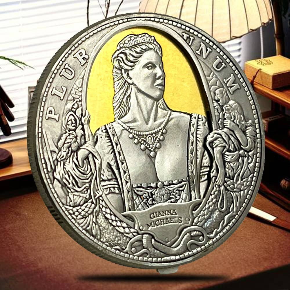 Movable Mechanical Coin 'Ginana Stripper' Sexy Girl Roman Booteen Coin Hobo Nickel Morgan Dollar Amazing Art Collectible Creative Gift Handmade Commemoration Coin