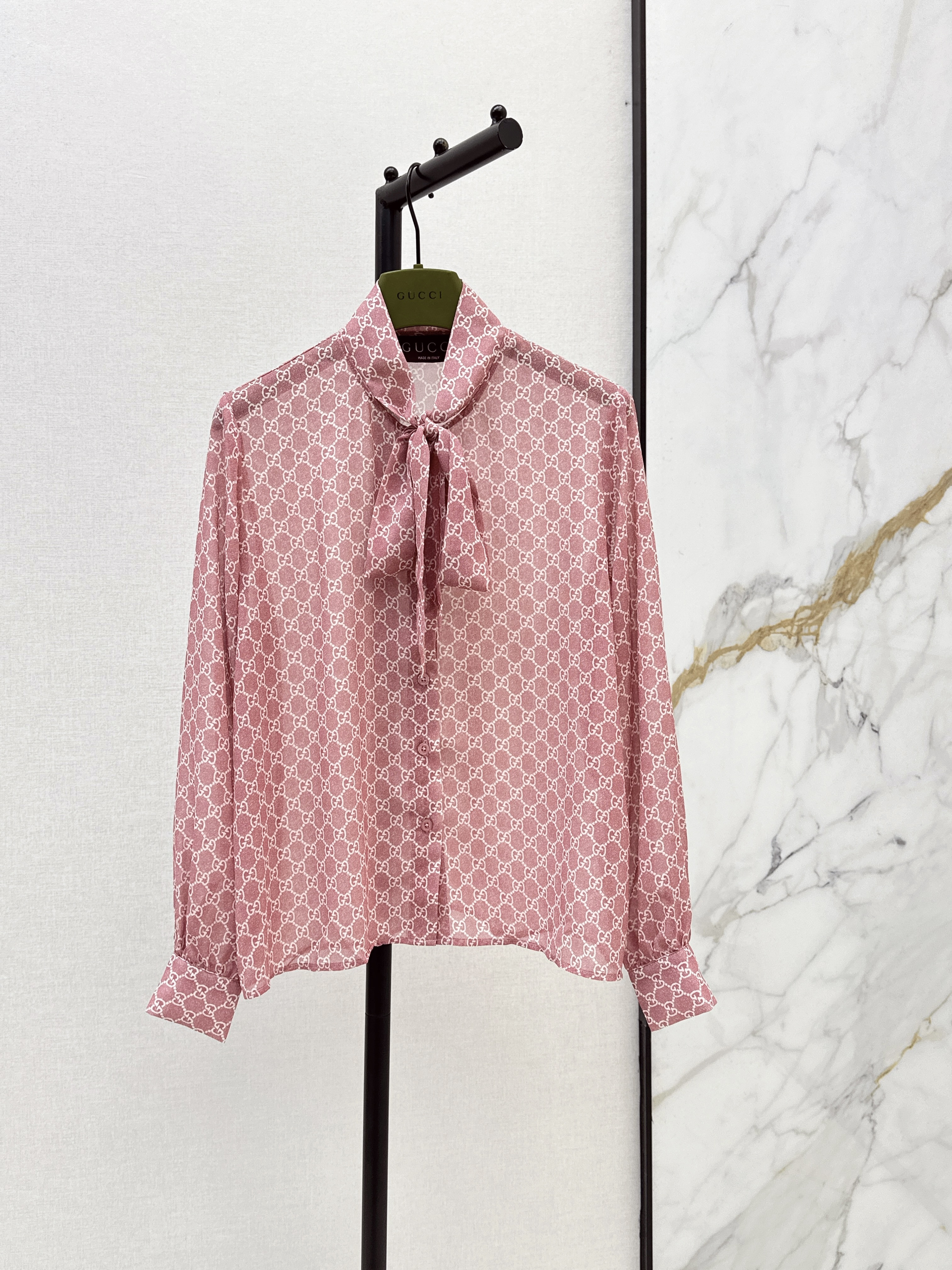 Guc New Printed Ribbon Shirt