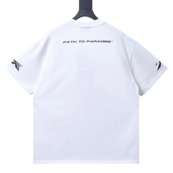 Hellstar  Style Face & Flame Graphic Short Sleeve Tee white