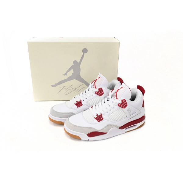 Nike SB x Air Jordan 4 White Red DR5415-160 (Top Quality)