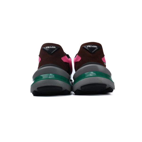 Prada Brushed Leather Black Wine Red