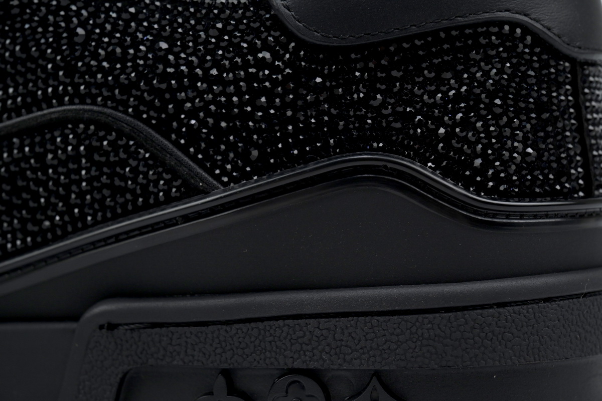 Pkkicks God Batch Louis Vuitton Trainer 'Black Rhinestones' 1A815H