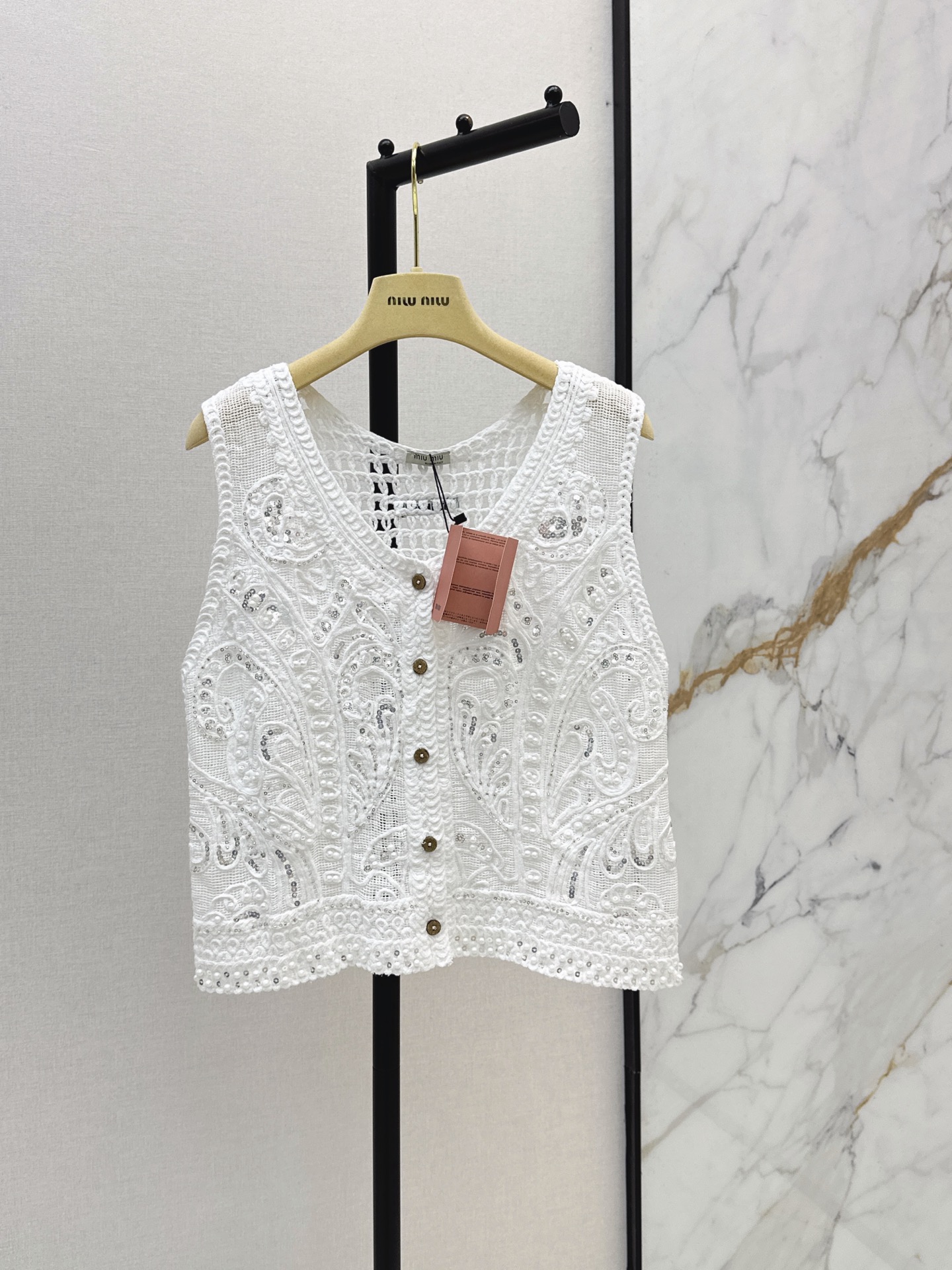 Miu New Bohemian Style Crochet Flower Vest