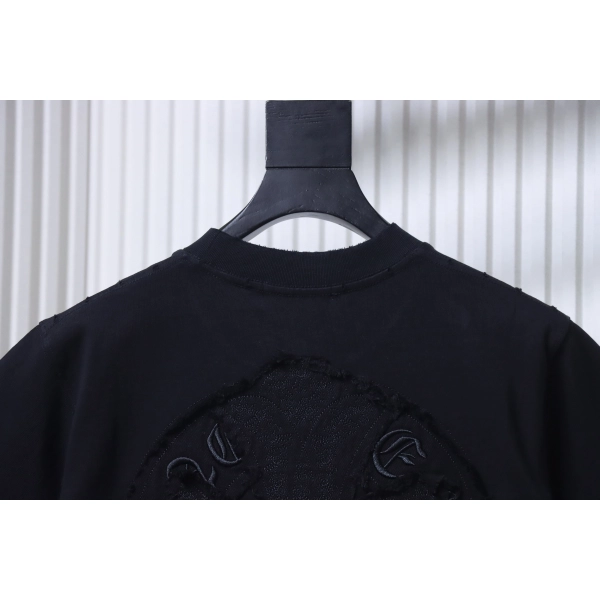 Chrome Hearts Cross Sanskrit Terry Patch Crew Neck T-Shirt black