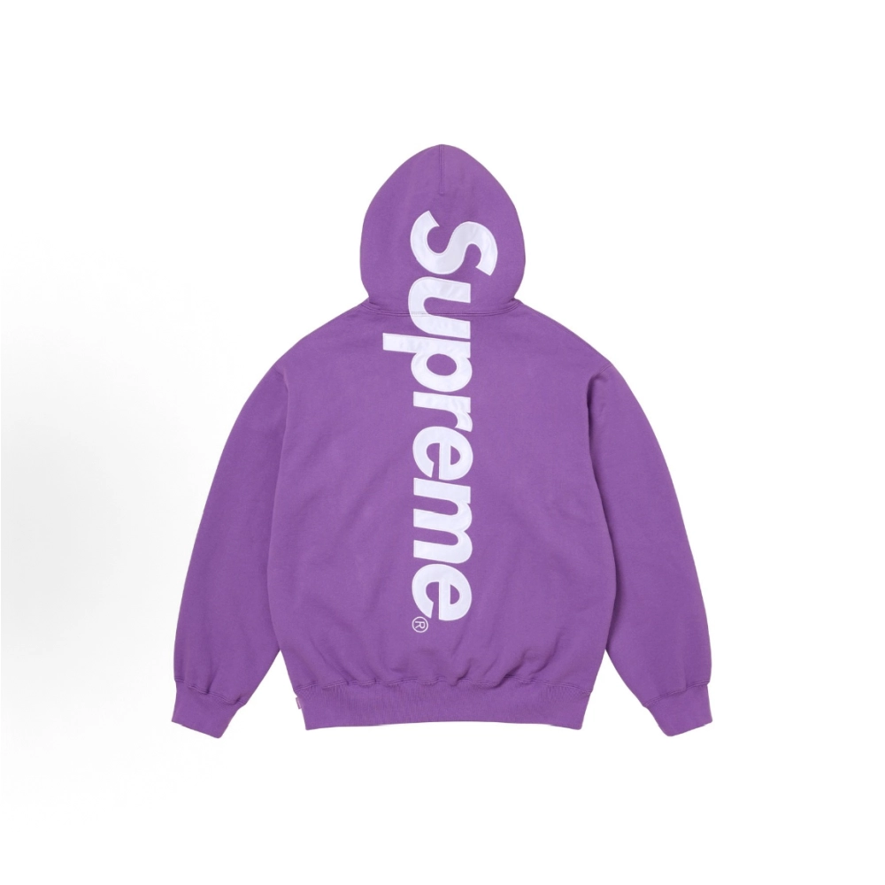 Supreme Satin Appliqué Hoodie Sweatshirt purple