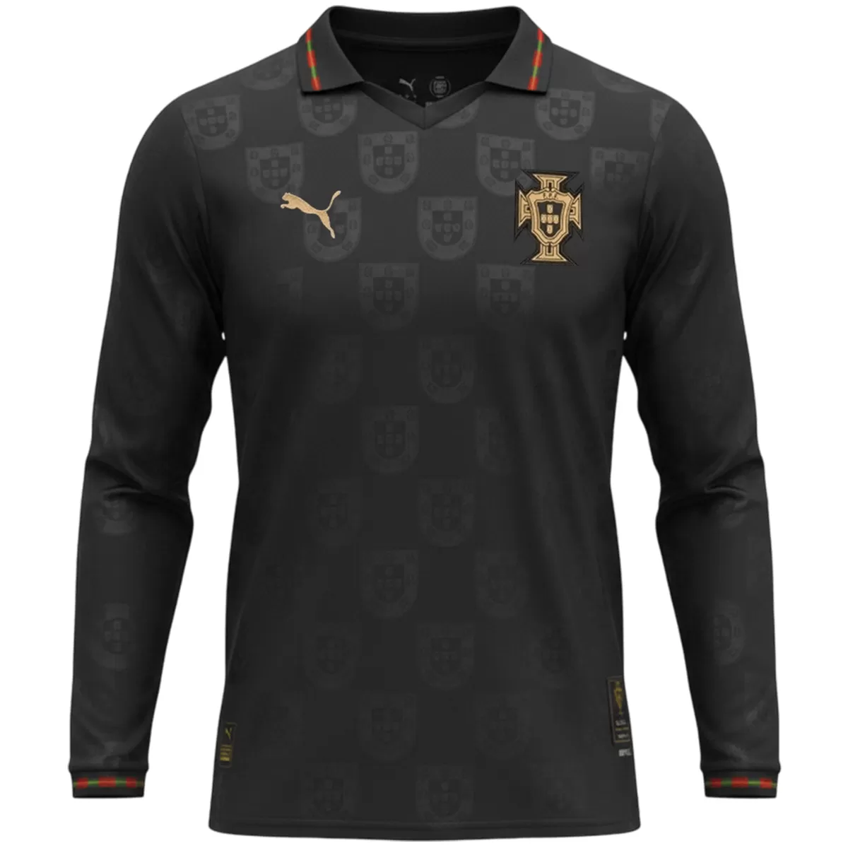Portugal 2026 Pantera Negra Long Sleeve Football Jersey