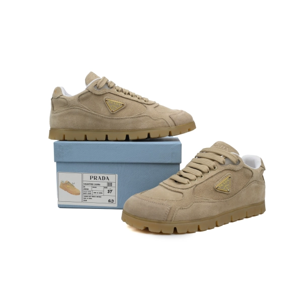 Prada Trail Suede Sneakers Khaki