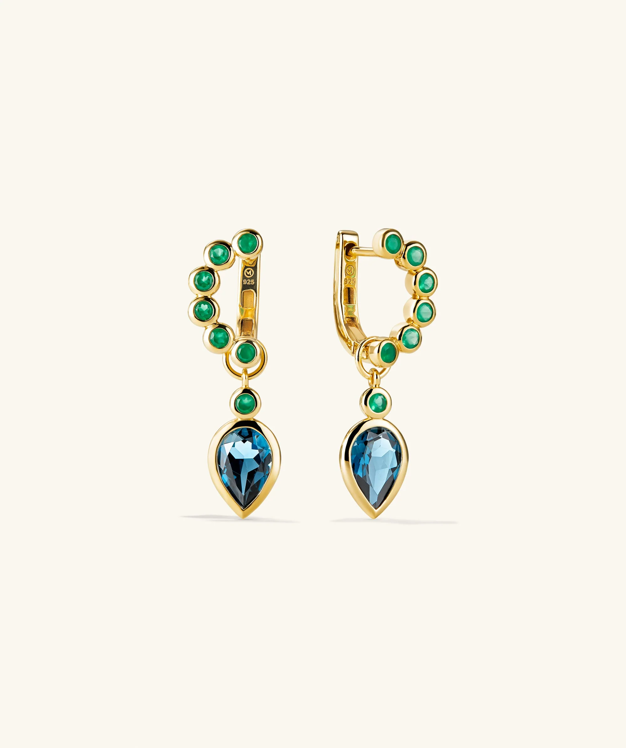 Remy Gemstone Charm Hoops