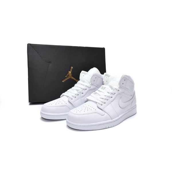 Air Jordan 1 Mid Triple White 554724-129