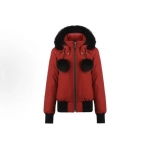 Moose Knuckles Red Jacket Black Wool Collar（NFC)