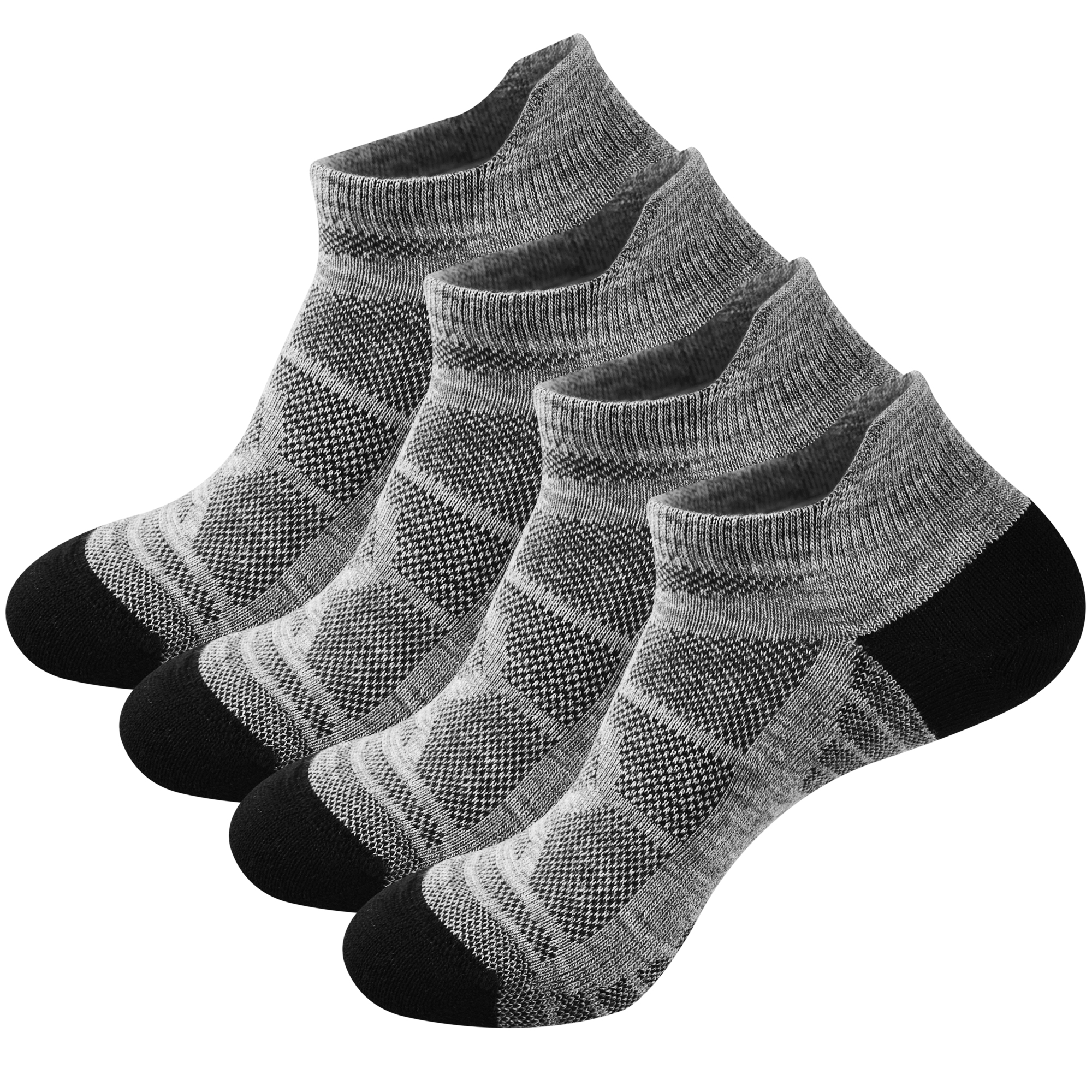 GKX Men's No Show Merino Wool Running Athletic Casual Socks 4 Pairs