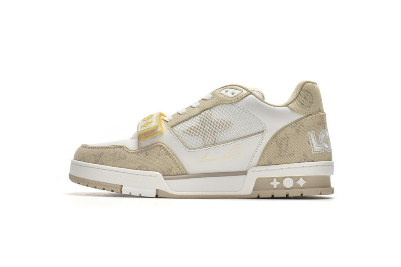 Pkkicks God Batch LOUIS VUITTON Trainer Beige Cloth Cover GO0220