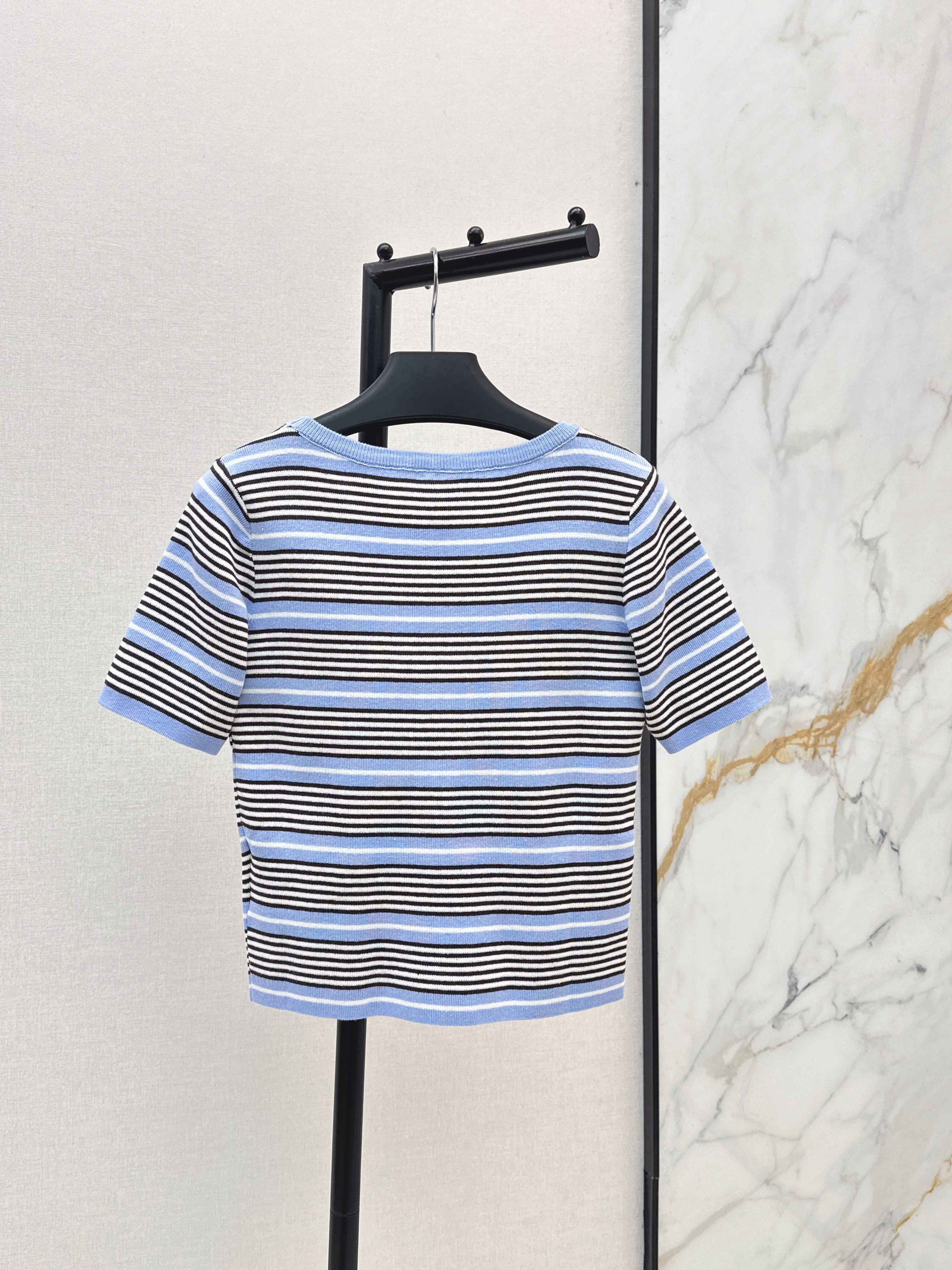 Pra New striped knitted short-sleeve top