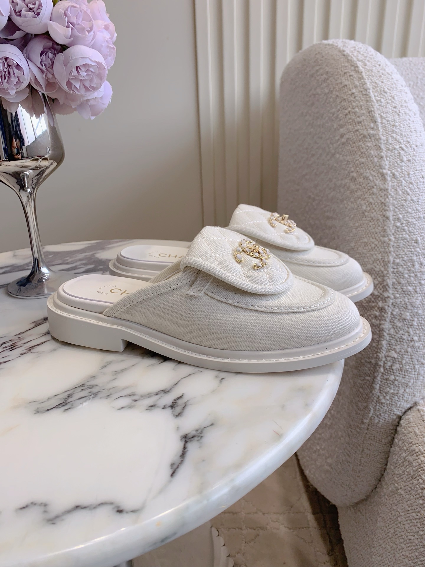 Gucc New Flip-top quilted slippers