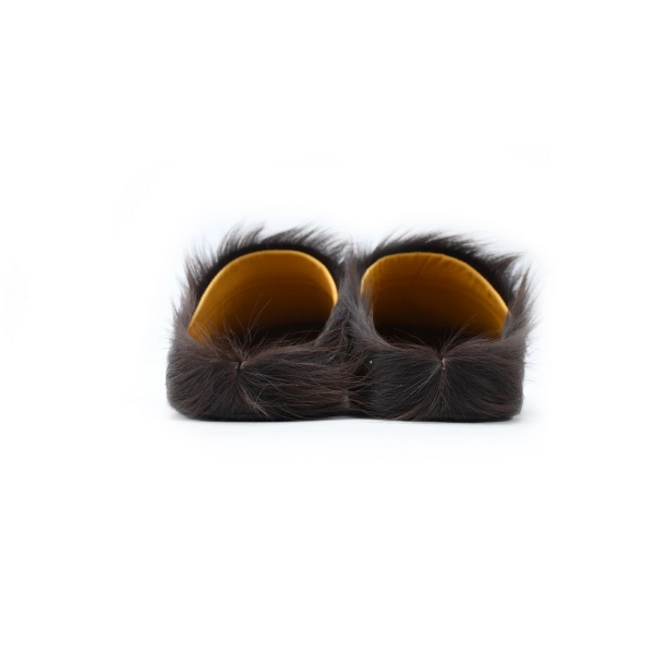 Marni Long-hair Calfskin Fussbett Sabot Brown SBMS004601P412200M37