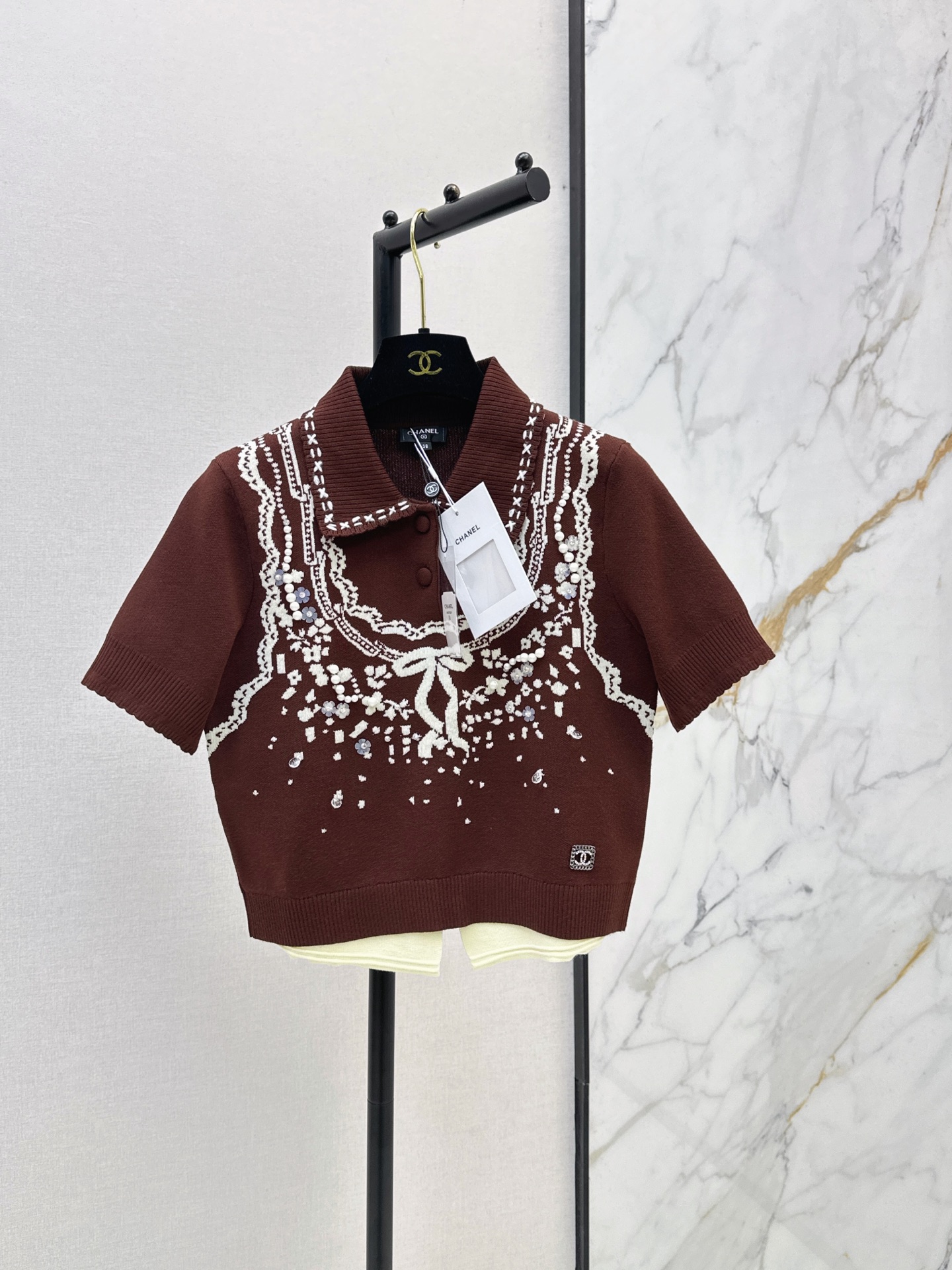 Chan New Vintage jacquard knit short sleeve