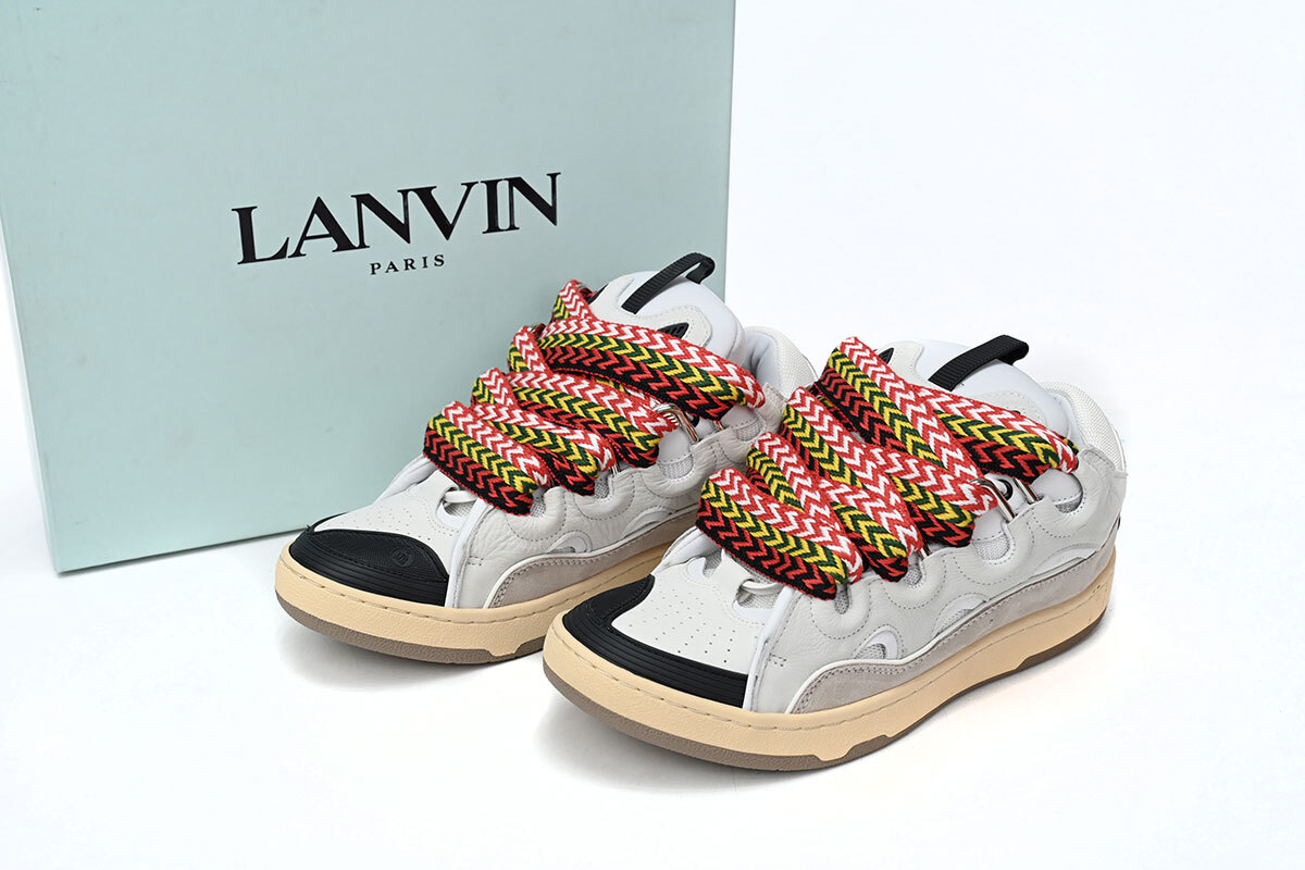 Lanvin Leather Curb White Black Gum
