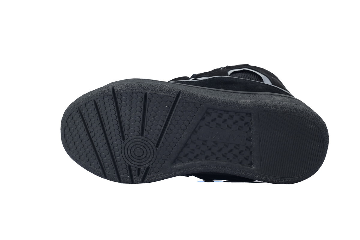 Lanvin Leather Curb Sneaker Black Grey