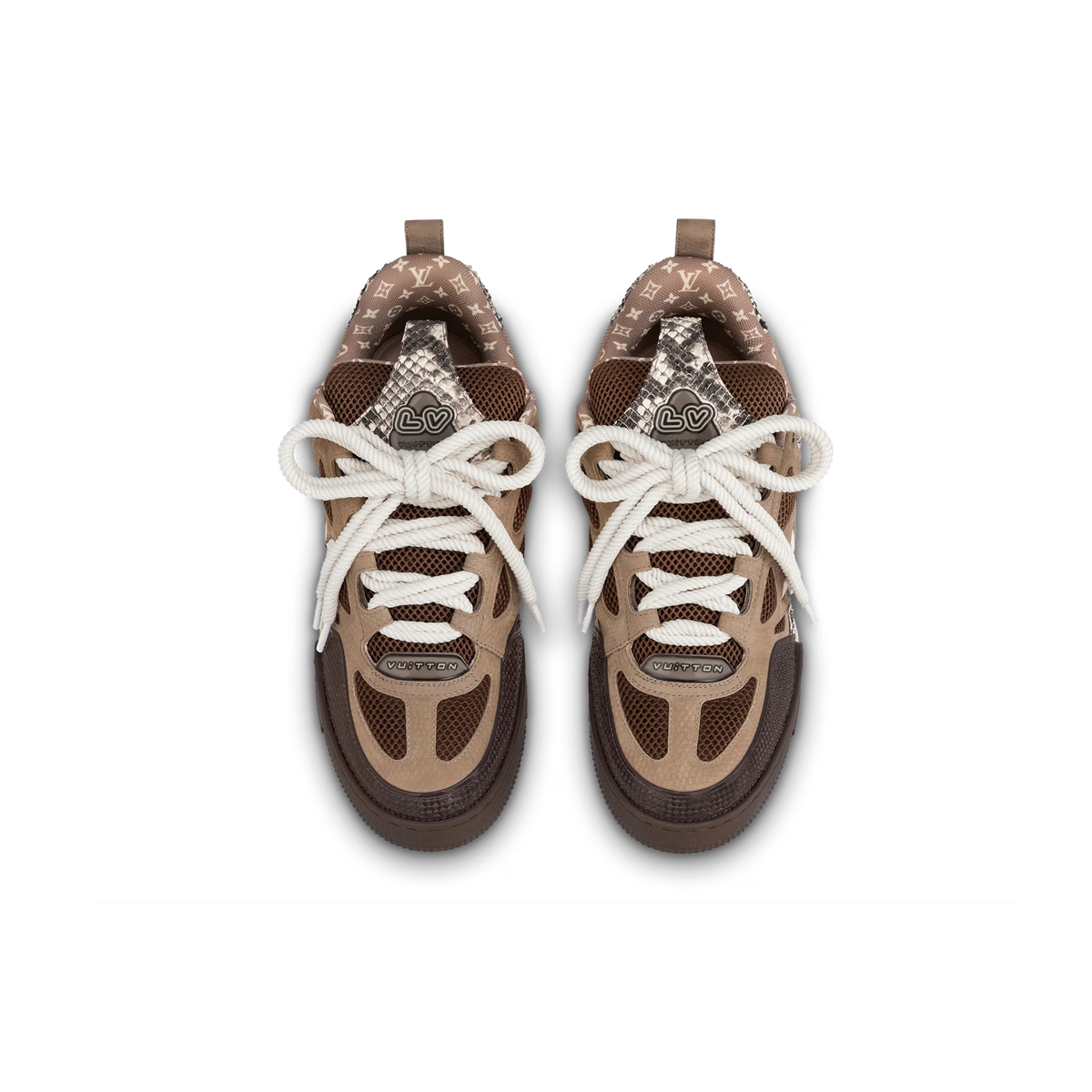 Pkkicks God Batch LOUIS VUITTON Skate Sneaker Brown Snakeskin