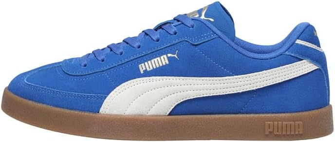 PUMA, Club II Era Suede Casual Sneakers, Unisex, White with Black, Size 23