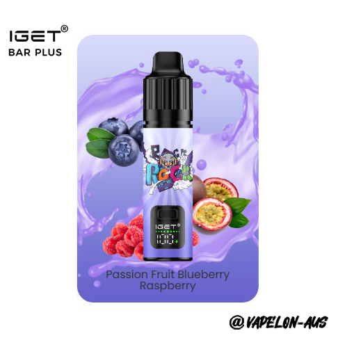 IGET BAR PLUS S3 10000 Puffs - Passion Fruit Blueberry Raspberry