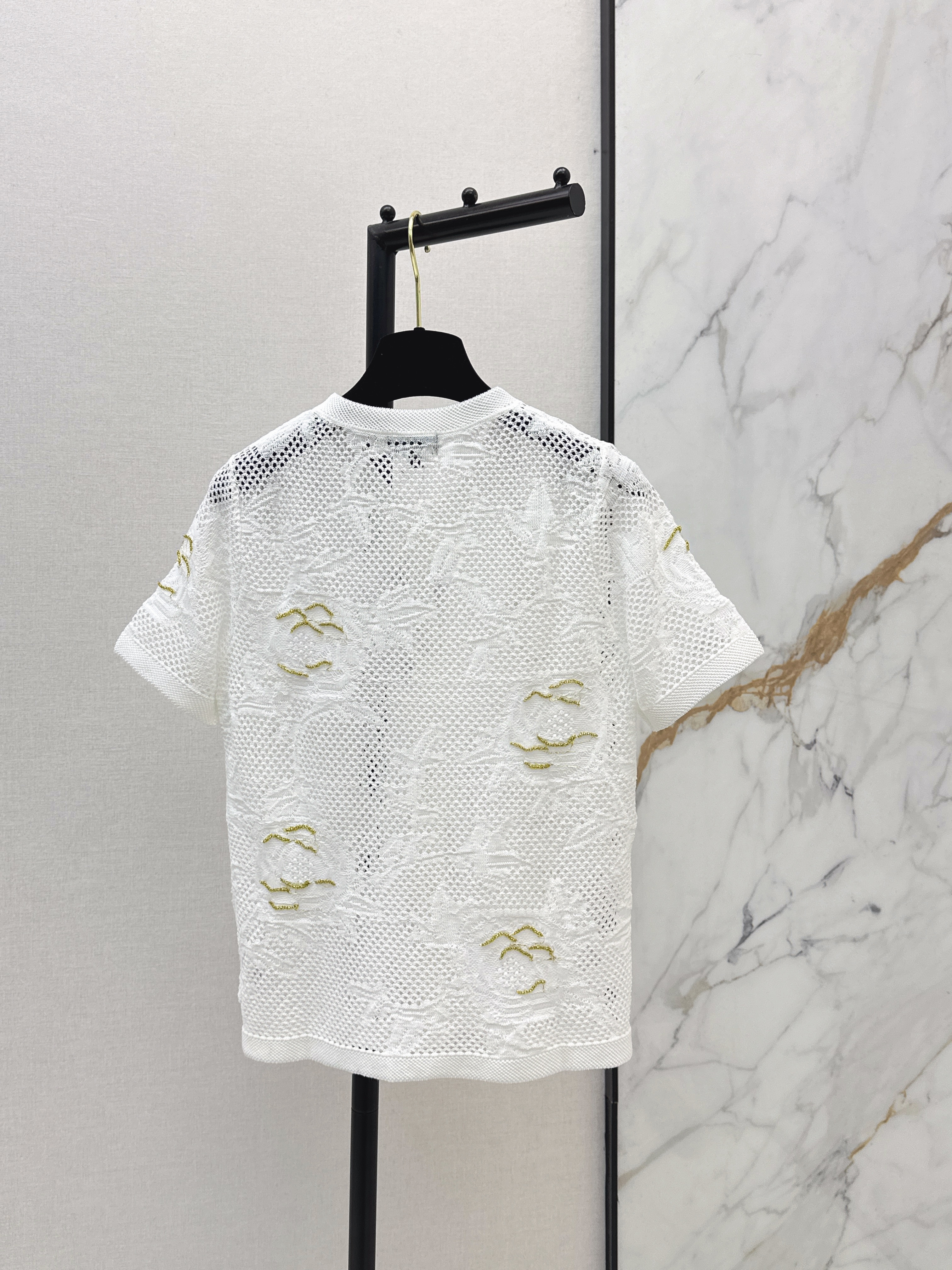 Chan New 3d floral hollow knitwear