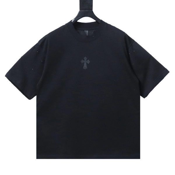Chrome Hearts Sanskrit Rhinestone Hot-Fix Short Sleeve T-Shirt  black
