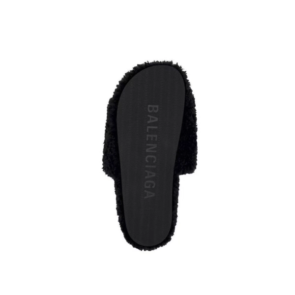 Balenciaga Furry Slide Black 654747W2DO11096