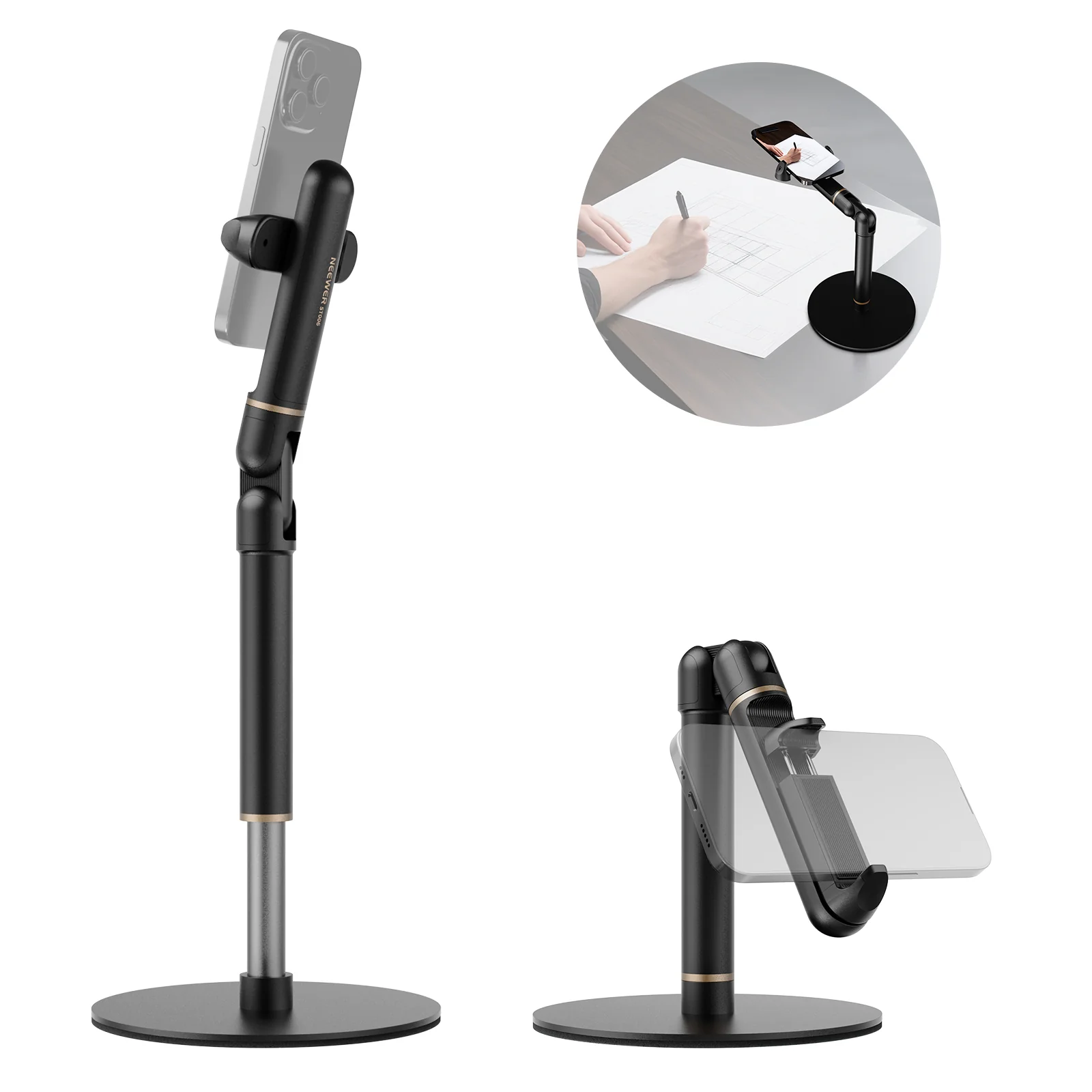 NEEWER BASICS ST006 Adjustable Phone Holder Stand for Desk