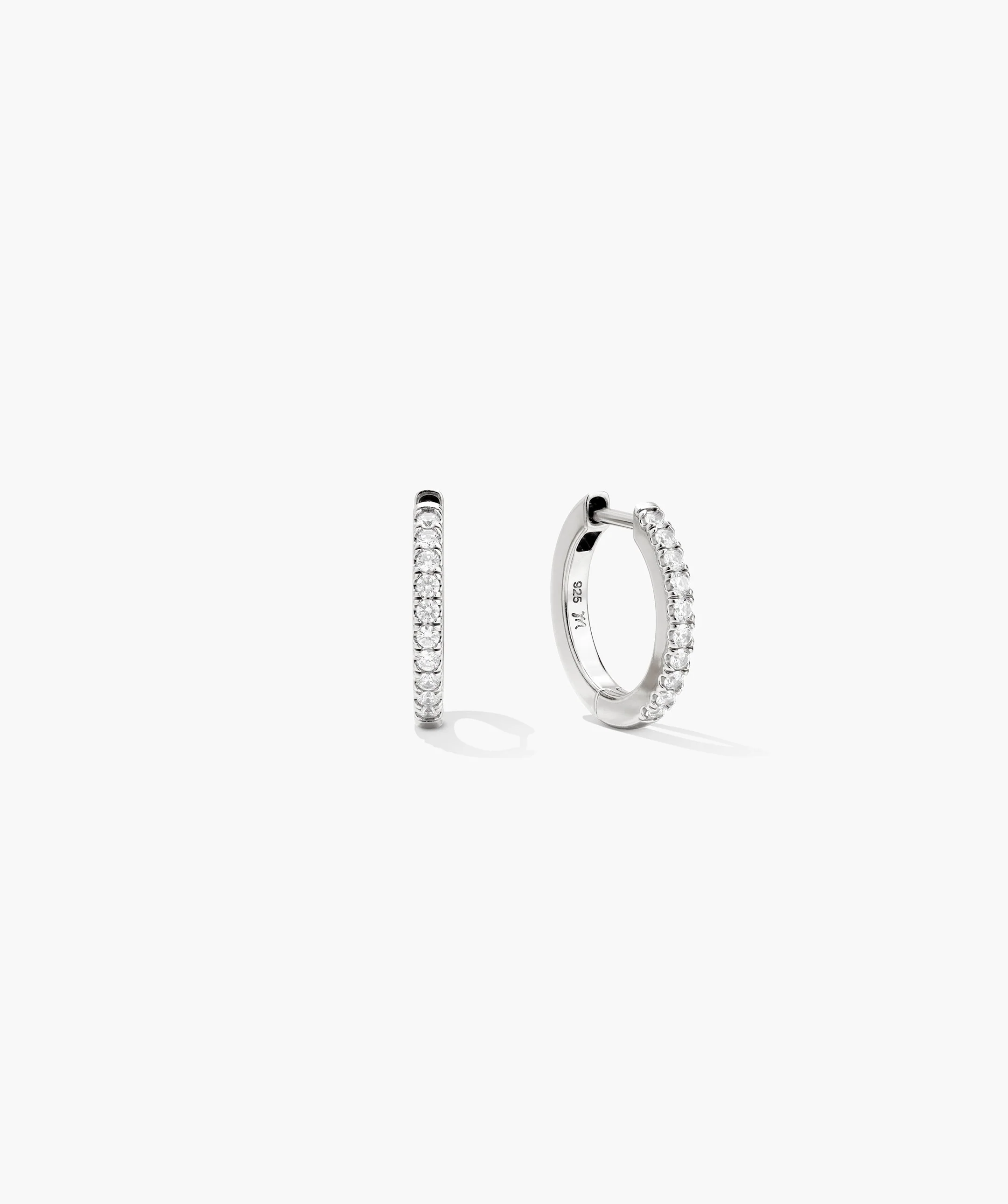 Pavé Lab Grown Sapphire Small Hoops