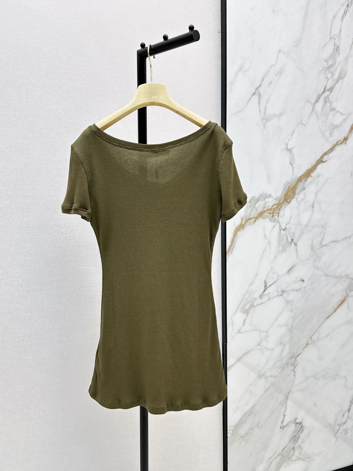 Miu New Waffle Knit Short Sleeve Dress