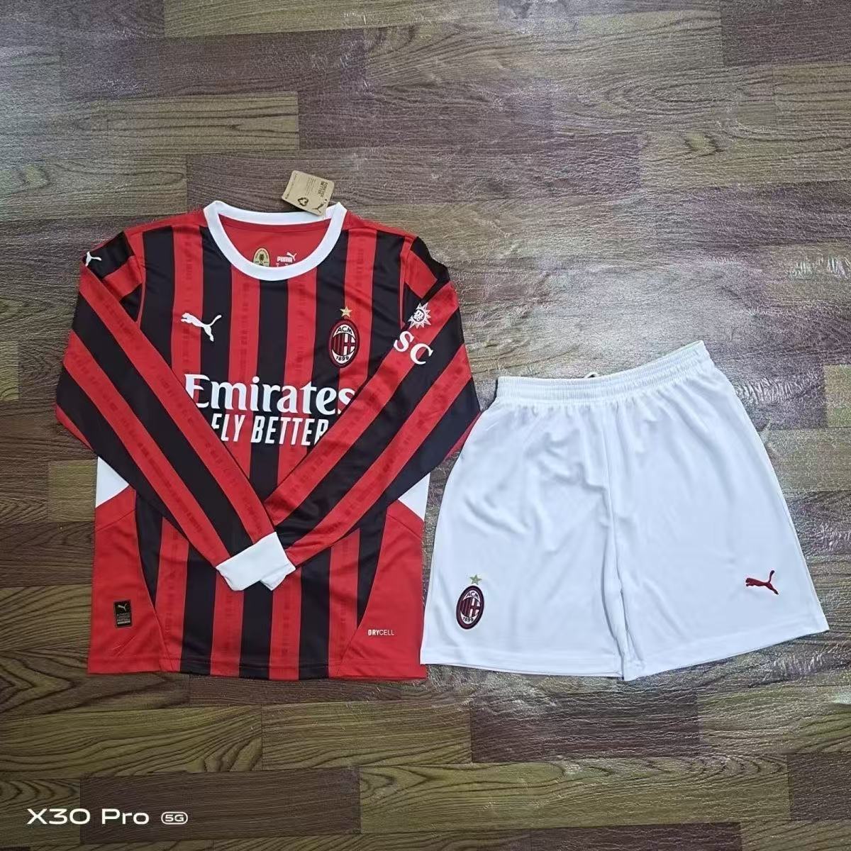 AC Milan 25-26 home long sleeved jersey children's set