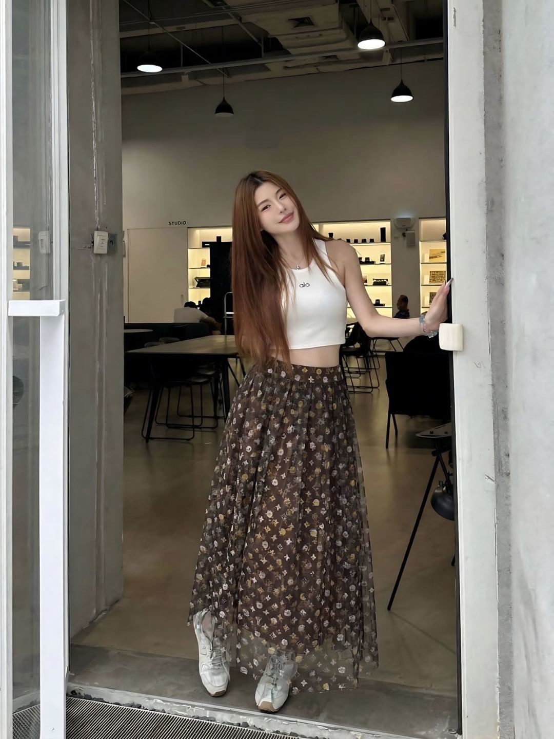 Loui New print mesh skirt